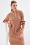 15839 Full-length Knitwear Dress - Tan - 2