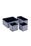4-Piece Dark Blue Striped Cabinet-Drawer Organizer Set 28X28X13 (X1) / 28X13X13 (X1) / 13X13X13 (X2) - 4