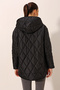 5181 Hooded Quilted Coat - Black - 7