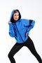 724604_Women's Zippered Hooded Oversize Sweatshirt - Finger Slit Detail, College Style, Sporty - 3
