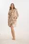 Women's Short Hooded Super Soft Beige Dressing Gown C8T8N2O61 - 2