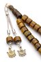 Wheel Grain Military Green Powder Amber Prayer Beads - 2