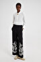 EMBROIDERED CREPE PANT