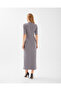 Grey Round Neck with Seat-Up Midi-Length Dress - 3