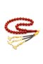 Wrist Length Globe Grained Yellow Tasseled Powder Amber Prayer Beads