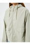 Leather Look Raincoat with Hood, Pocket Detail, Zippered - 5