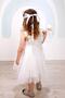 White Butterfly Winged Tulle Strap Girls' Dress - Evie
