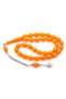 Beautifully Shot Orange Colored Powdered Amber Prayer Beads - 4