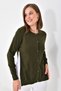 Women's Poplin Fabric Detailed Cardigan Khaki 20526 - 3