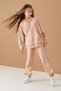 Beige Original Written Cardigan Girls' Tracksuit Set 19488 - 6