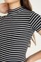 2 Pieces Stand Collar Short Sleeve Camisole T-Shirt - 4