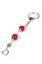 Red Color Keychain with 2 Beads