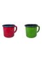Enamel Mug with Cord 350 ml Enamel Cup Camper Cup Coffee Cup Camping Cup Set of 2 Red Green - 5