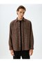 Long Sleeve Shirt Snap Button Detail Pocket Viscose Mixed - 3