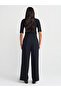 71548 Black Wide Leg and Belted Trousers - 2
