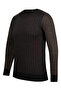 Men's Crew Neck Knitwear Black Sweater Patterned Steel Knit Classic Fit - 5010C - 3