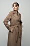 Men's Collared Square Patterned Cashmere Coat Kamel 3028 - 6