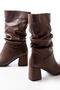 Rs-2430 Brown Heeled Gusseted Daily Women's Boots - 4
