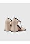 Kazue Genuine Leather Women's Beige Heeled Sandals - 5