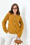 Women's Button Detailed Knitwear Cardigan Mustard 20700 - 4