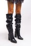 Issonesra Women's Bellows Boots 00121001 Black Leather - 5