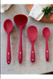 Hard Heat Resistant Silicone Ladle Spoon Set 4 Pieces