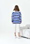 Women's Half-Zip Striped Sweater Cobalt Blue 20726 - 7