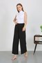 Fashion Line Women's Wrinkled Fabric Light-Flexible Trousers 210074 Black - 3