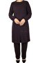 Women's Trouble Coscorse Fabric Winter Stone Front Pant Waist Rubbered Double Set