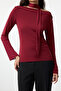 Bordo Şal Detaylı Fitted/Vücuda Oturan Esnek Örme Bluz TWOAW25BZ00107 - 7