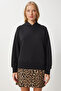 Women's Black Hooded Sweatshirt Ow00050 - 4