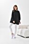 Women's Oversize 3 Thread Raised Sweatshirt Black 10001