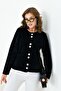 Women's Button Detailed Beard Cardigan Black 20843 - 4