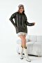 Women's Foil Print Detailed Sweater Black 20924