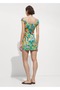 Patterned Short Dress - 4