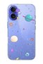 iPhone 16 Plus Compatible Solar System Patterned Transparent Silicone Phone Case