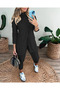 Women's Long Sleeve Turtleneck Buttoned Front Blouse and Trousers Soft Double Set - 3