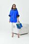 Garmi Fur Detailed Poncho Cobalt Blue - 4