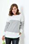 Women's Relaxed Fit Striped Sweater Ecru 20841 - 5