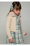 04-09 Years Old Girl's Beige Color Plush Collar Cardigan - 2