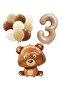 Teddy Bear Themed Capshal Foil Balloon - Sand Beige Age Party Set