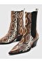Diane Genuine Printed Leather Women's Brown Heeled Boots - 2