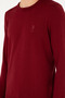 Men's Slim Fit Crew Neck Burgundy Basic Sweater 50288888-Vr014 - 7