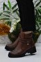 42836 Tan Original Genuine Leather Fur Lined Non-Slip Sole Women's Boots - 6