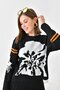 Women's Flower Pattern Detailed Skirted Set Black 20125 - 6