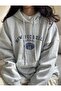 Unisex Gray New Rochelle Printed Hooded Oversize Sweatshirt - 4