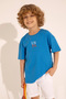Boy's Cobalt Blue Oversize Crew Neck T-Shirt 50289202 -Vr045 - 4