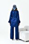 Women's Comfortable Fit Jacquard Suit Navy Blue 30877 - 7