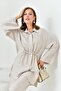 Beige Glitter Women's Set - With Trousers 30862 - 2