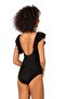 Women's Black Swimsuit with Seashell Accessories and Recovery Flounce - 3